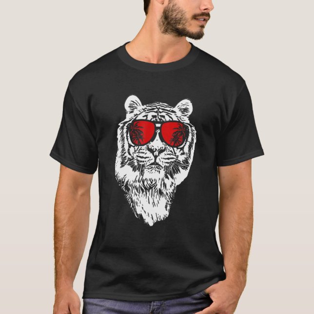 Camiseta Tiger Sunglass Party Music Tiger Love Tiger Fans (Frente)