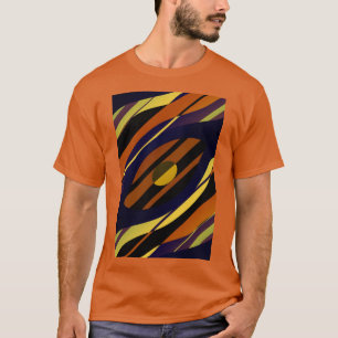 Camiseta Tiger Sunset Orange Black Yellow Blue Padrão