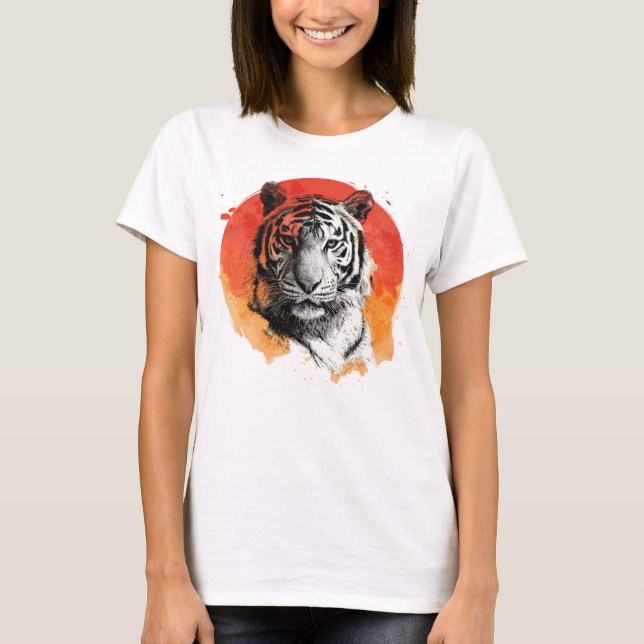 Camiseta Tiger symbol of courage.  T-Shirt (Frente)
