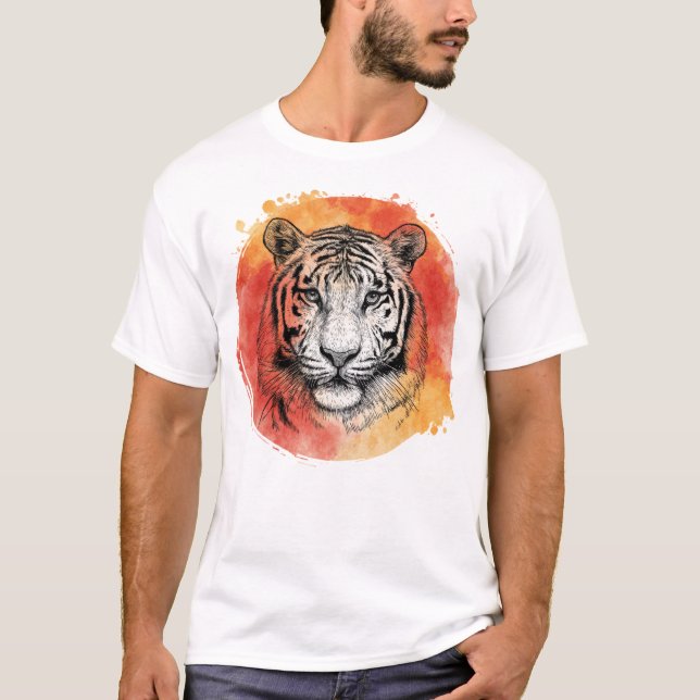 Camiseta Tiger symbol of courage.  T-Shirt (Frente)