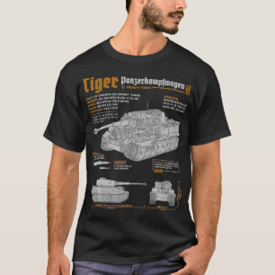 Camiseta Tiger Tank Panzer PzKpfw VI Plano da Segunda Guerr