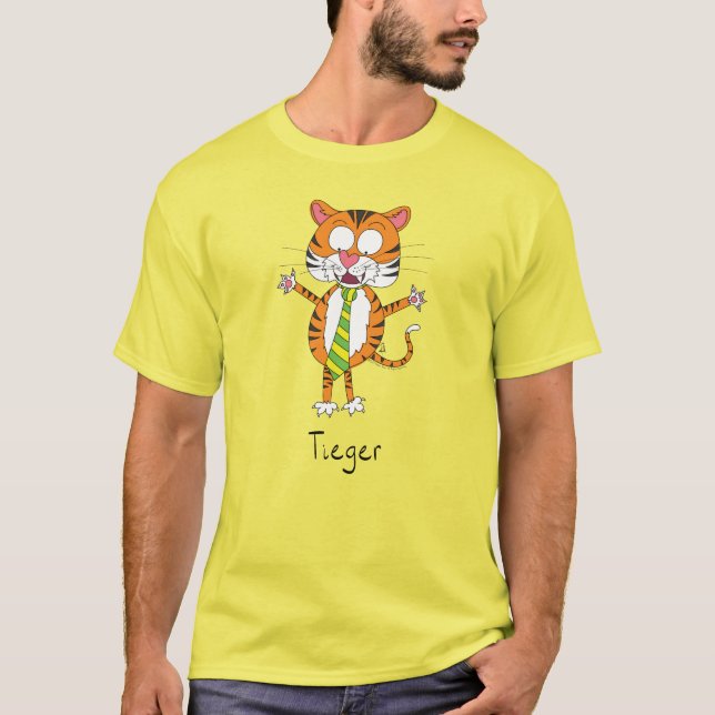 Camiseta Tiger Tie Cute Engraçado (Frente)