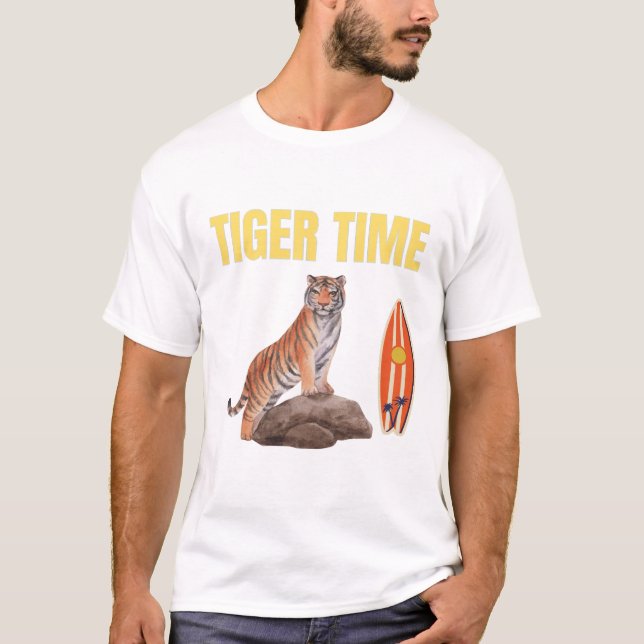 Camiseta Tiger Time - Bold Wildlife Inspirou Design (Frente)