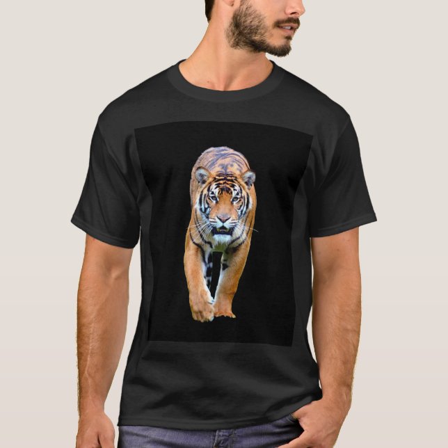 Camiseta Tiger Trendy Modern Black Color Modelo Personaliza (Frente)