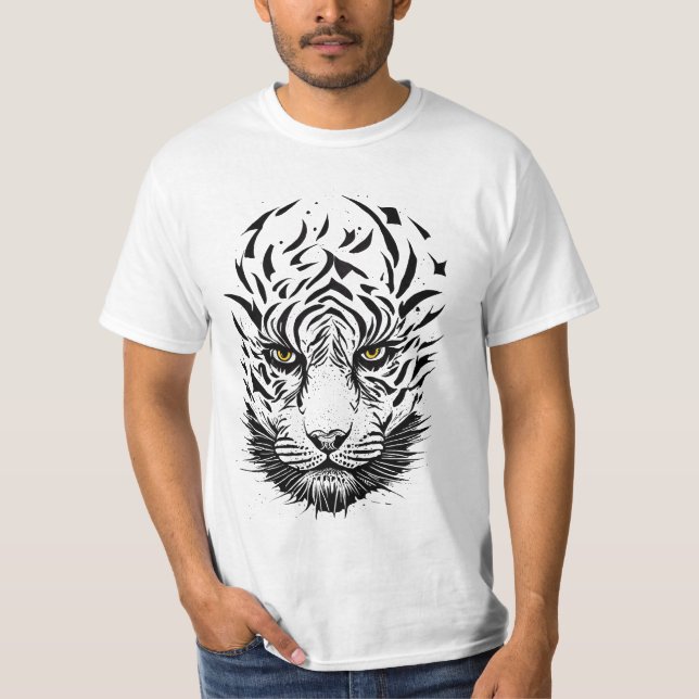 Camiseta Tiger Wild Animal Nature Illustration Art Tatuagem (Frente)
