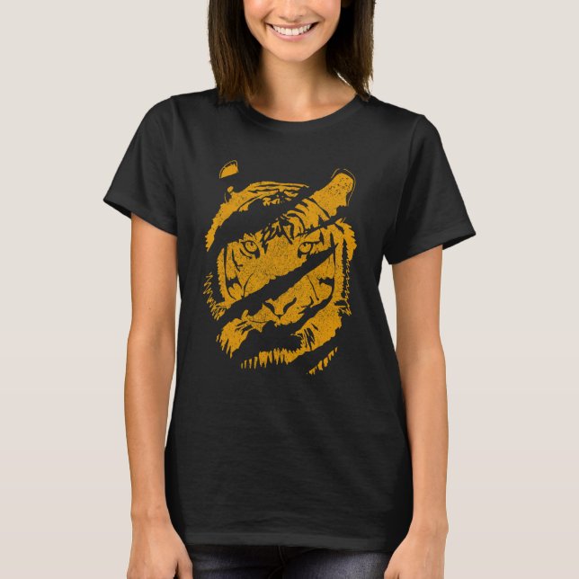 Camiseta Tiger Wild Cat Claw Chinês Bengala Gift (Frente)