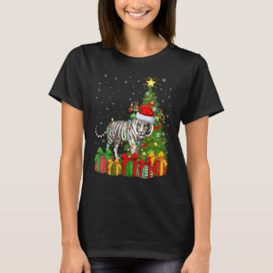 Camiseta Tiger Xmas Holiday Papais noeis White Tiger Natal