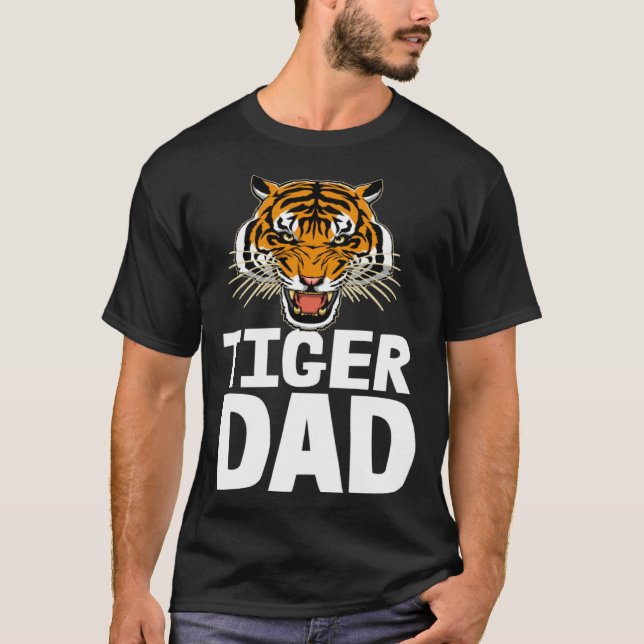 Camiseta Tigers Dad  Roaring Tiger Tees Men's Tiger Face (Frente)