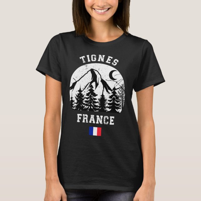 Camiseta Tignes France Alps Ski Resort Alpino Skiing Francê (Frente)