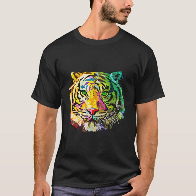 Camiseta Tigre Arco-íris Animal (Frente)