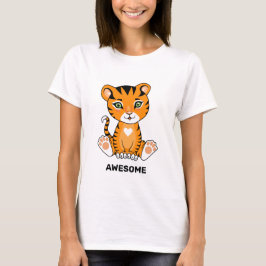 Camiseta Tigre Bebê Selvagem Animal Cartoon