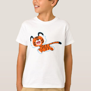 Camiseta Tigre bonito dos desenhos animados no t-shirt das