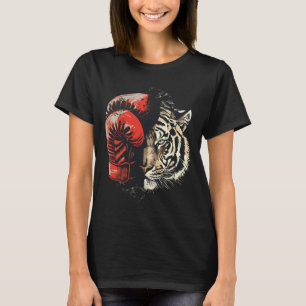 Camiseta Tigre Boxeador Com Luvas de Boxe Kickboxing Boi En