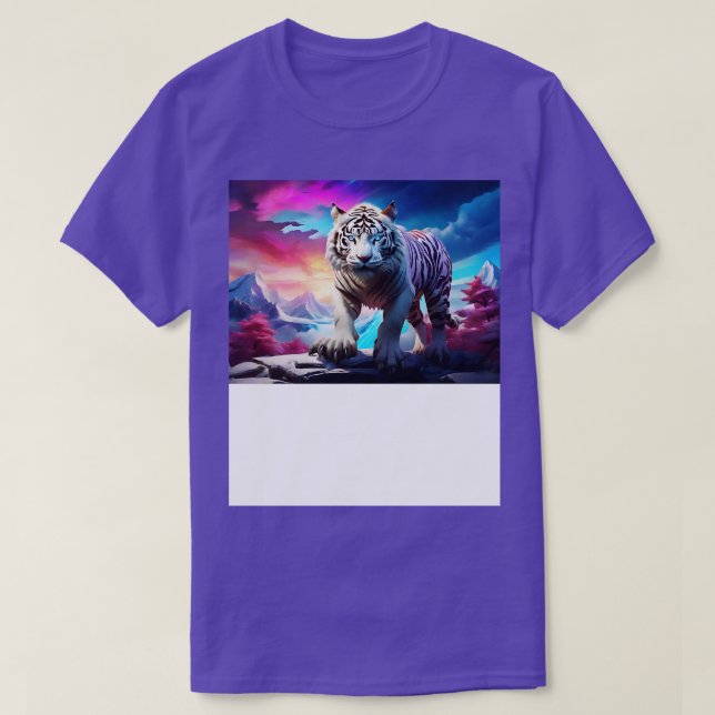 Camiseta tigre branco design 4 (Frente do Design)