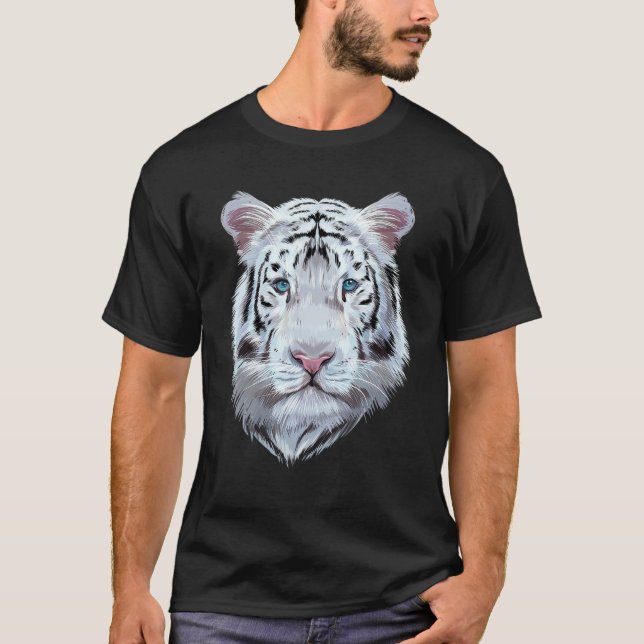 Camiseta Tigre Branco Grande Felino (Frente)