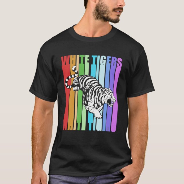 Camiseta Tigre Branco Merchandise Colorida Tigre (Frente)