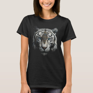 Camiseta Tigre Branco  Obra de Arte Motivo Animal Tigre
