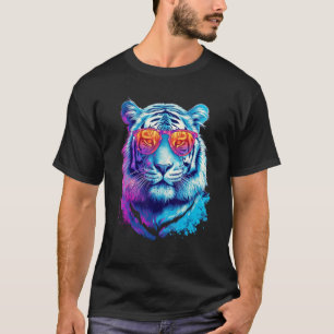 Camiseta Tigre branco Óculos escuros coloridos Tigre 2