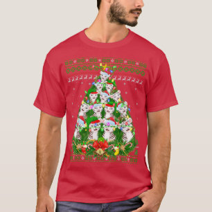 Camiseta Tigre Branco Xmas Lighting Tiger White Tiger Ugly