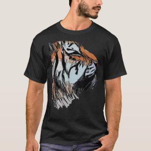 Camiseta Tigre Cabeça Predadora Impressão Impressão Animal