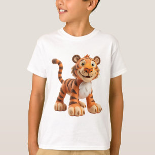 Camiseta Tigre Caprichoso em Claymation com Patas Gigantes