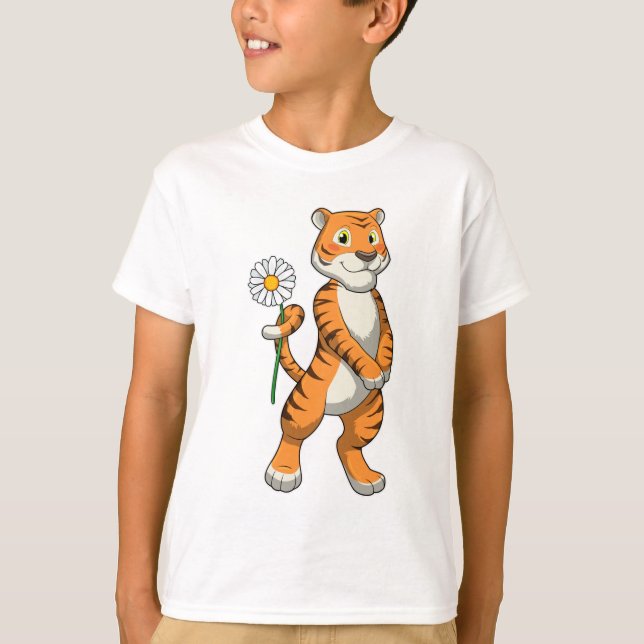 Camiseta Tigre com Daisy Flower (Frente)