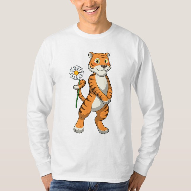 Camiseta Tigre com Daisy Flower (Frente)