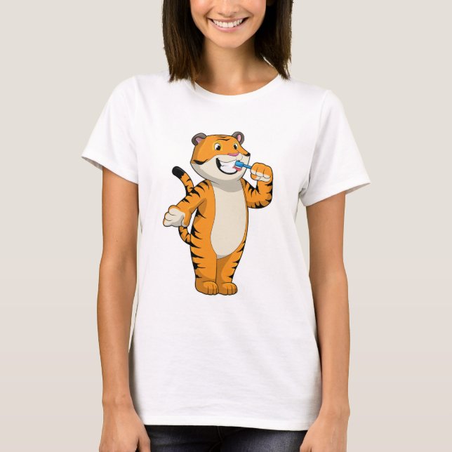 Camiseta Tigre com escova de dentes (Frente)