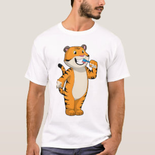 Camiseta Tigre com escova de dentes