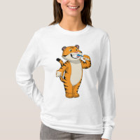 Tigre com escova de dentes