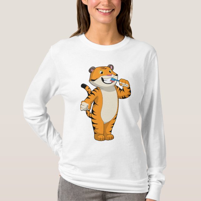 Camiseta Tigre com escova de dentes (Frente)