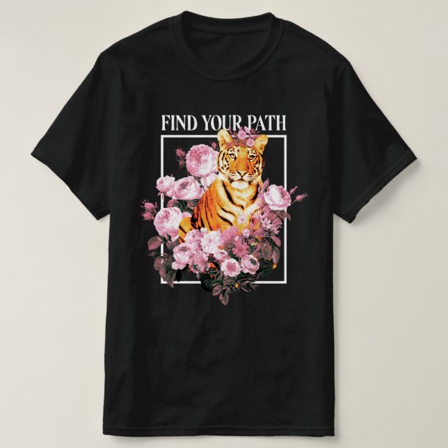 Camiseta Tigre Com Flores (Frente do Design)