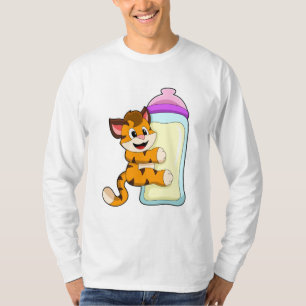 Camiseta Tigre com frasco para bebês de leite