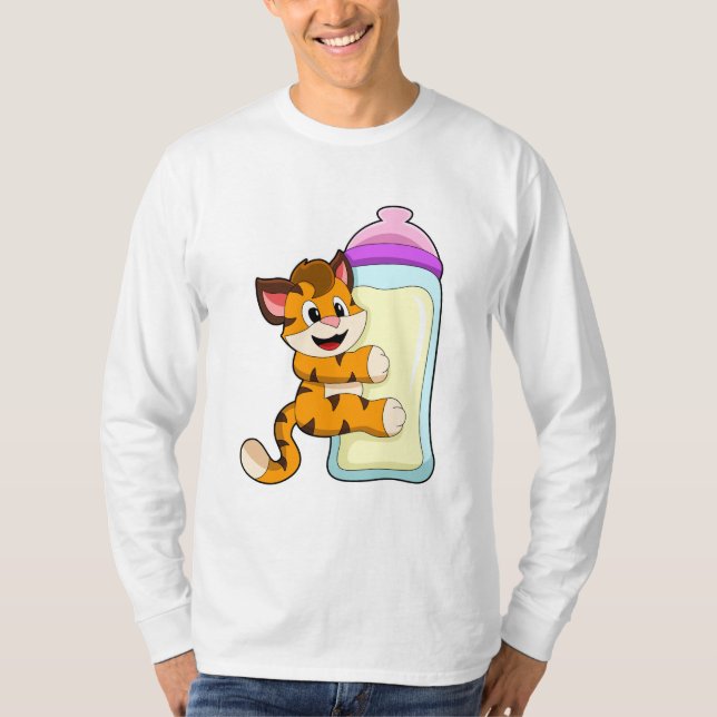 Camiseta Tigre com frasco para bebês de leite (Frente)