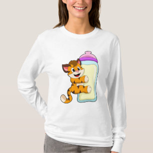 Camiseta Tigre com frasco para bebês de leite