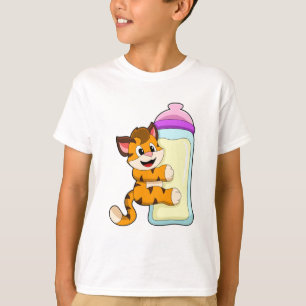 Camiseta Tigre com frasco para bebês de leite