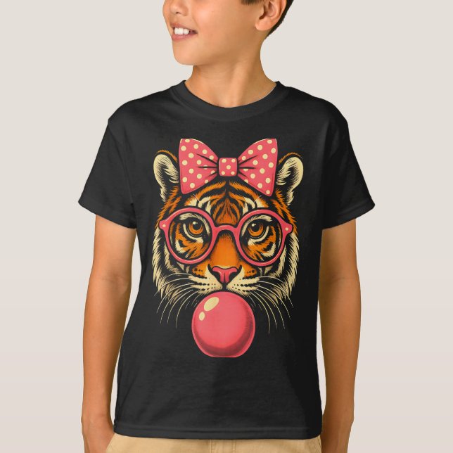 Camiseta Tigre Com Gles Bubblegum E Arco  (Frente)