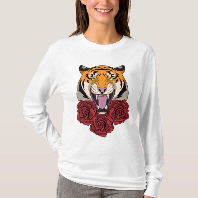 Camiseta Tigre com Rosas (Frente)