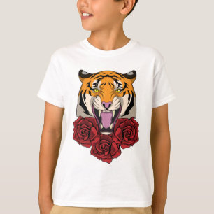 Camiseta Tigre com Rosas