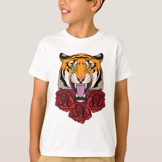 Camiseta Tigre com Rosas (Frente)