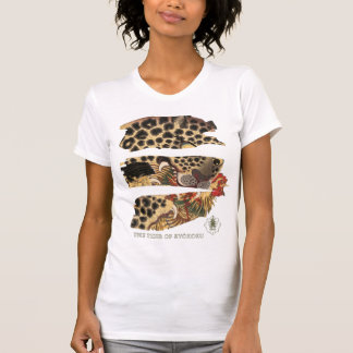 Camiseta Tigre comendo frango. Arte japonesa.