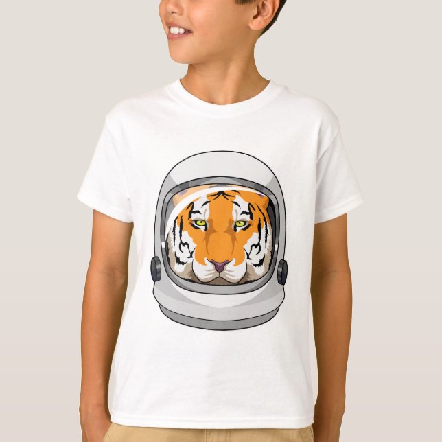 Camiseta Tigre como astronauta com capacete (Frente)