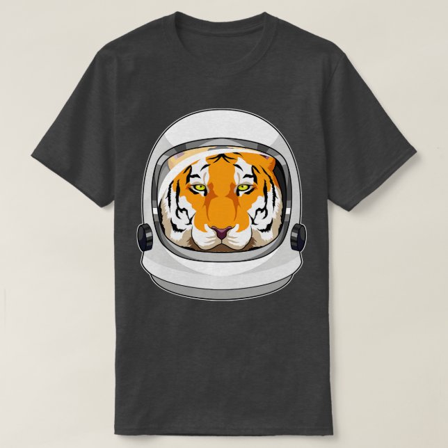 Camiseta Tigre como astronauta com capacete (Frente do Design)