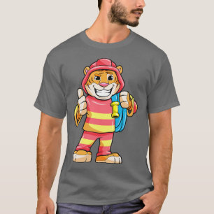 Camiseta Tigre como bombeiro com mangueira