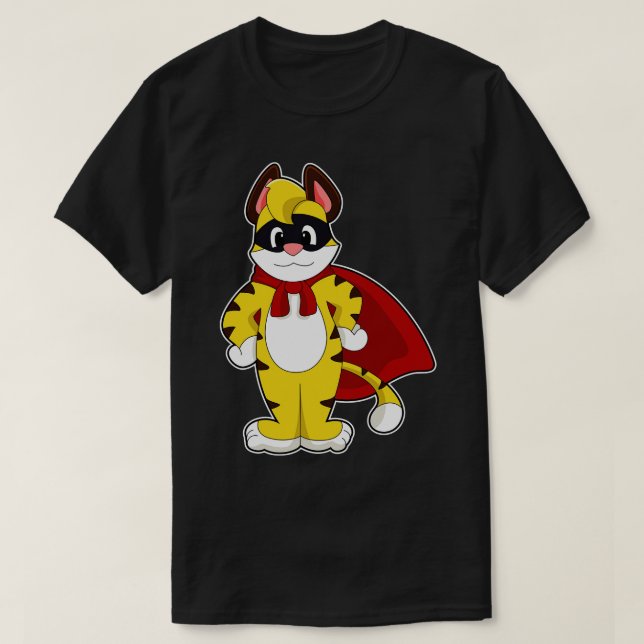 Camiseta Tigre como herói com Mask Cape (Frente do Design)