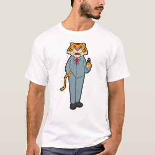 Camiseta Tigre como noivo com anel de casamento