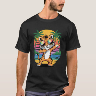 Camiseta Tigre Dabbing com Óculos de Sol Dançando Animação 