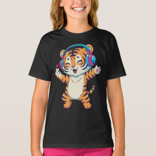 Camiseta Tigre Dançando Música K-pop