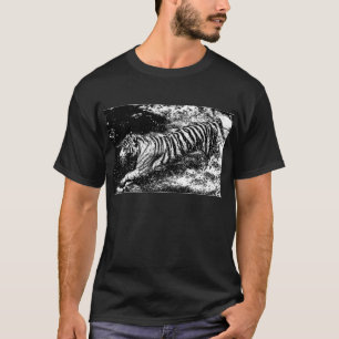 Camiseta Tigre de Atacar Preto e Branco