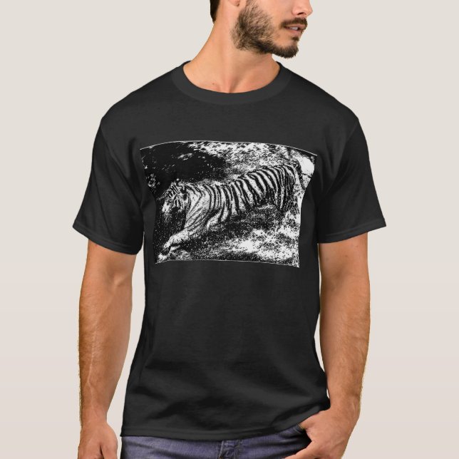 Camiseta Tigre de Atacar Preto e Branco (Frente)